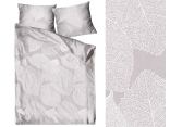 Pościel z bawełny 160x200+2/70x80 Bohema Bielbaw Premium szare liście